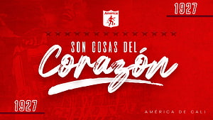 América de Cali 1927 Son Cosas del Corazón Red Sports Club Graphic HD wallpaper