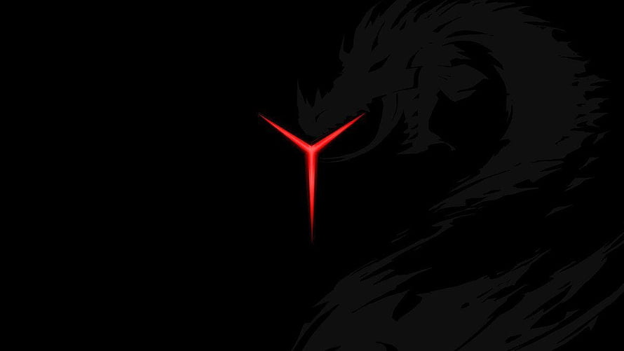 Lenovo Legion Gaming Logo with Red Y Symbol and Dark Dragon Silhouette HD wallpaper