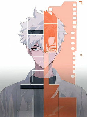 Link Click Anime Character Portrait with Split Color Design and Film Strip Overlay HD phone wallpaper