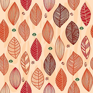 Vibrant Pink and Green Leaf Pattern with Abstract Floral Ornaments HD phone wallpaper