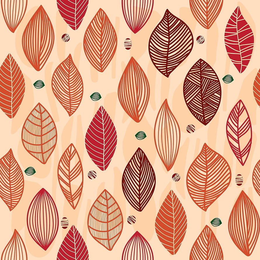 Vibrant Pink and Green Leaf Pattern with Abstract Floral Ornaments HD phone wallpaper