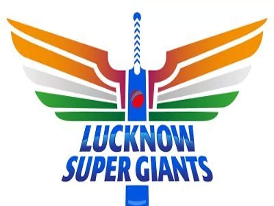 Lucknow Super Giants Official Team Logo with Tricolor Wings and Cricket Bat Design HD wallpaper