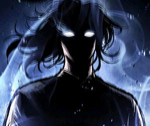 Nano Machine Dark Anime Character with Glowing Eyes and Blue Energy Aura HD wallpaper