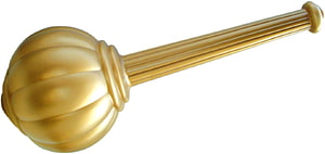 Golden Hanuman Gada Mace Weapon with Fluted Handle and Ornate Spherical Head HD wallpaper