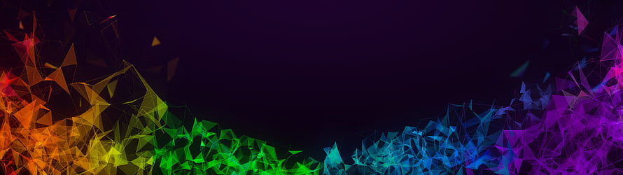 Vibrant Rainbow Geometric Triangle Mesh on Dark Background HD wallpaper