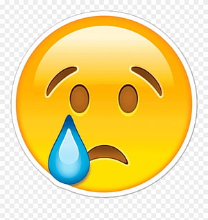 Sad Crying Emoji Face With Blue Tear Drop On Transparent Background HD phone wallpaper
