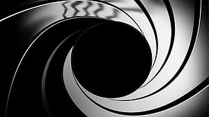 James Bond 007 Gun Barrel Spiral Intro Sequence Black and White HD wallpaper