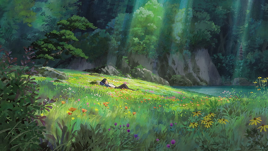 Arrietty Resting in a Sunlit Meadow from The Secret World of Arrietty HD wallpaper