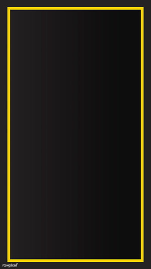Minimalist black background with a bold yellow rectangular border frame design HD phone wallpaper