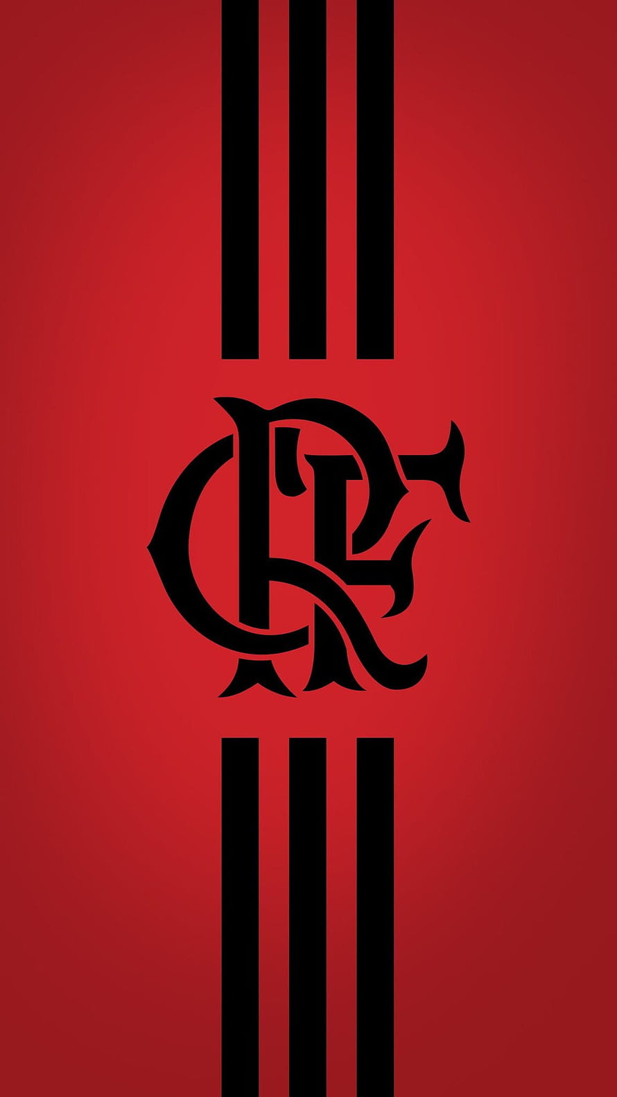 Flamengo Club Emblem with Vertical Stripes on Deep Red Background HD phone wallpaper