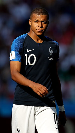 Kylian Mbappe in France National Team Jersey Number 10 HD phone wallpaper