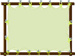 Cute School Bulletin Board Frame with Green Bows and Wooden Border HD wallpaper