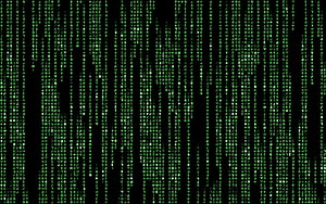Green Matrix Digital Rain Code Pattern on Black Background HD wallpaper