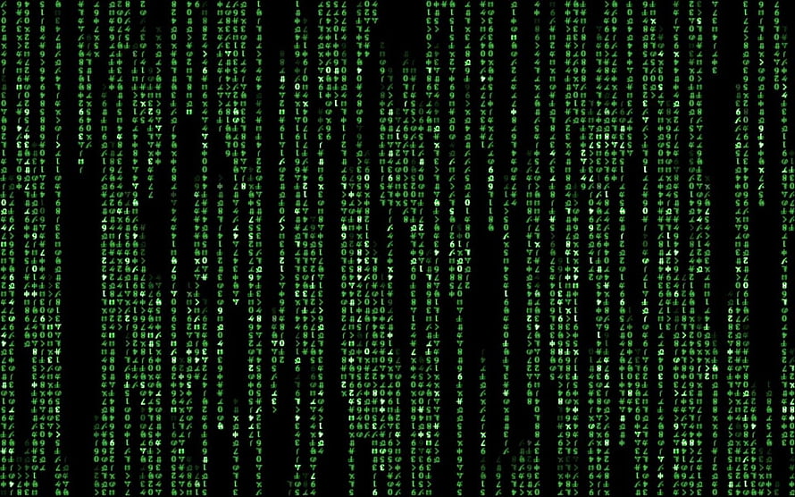 Green Matrix Digital Rain Code Pattern on Black Background HD wallpaper
