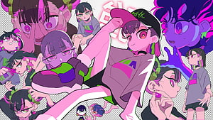 Zutomayo Anime Character Illustration with Vibrant Pink and Purple Palette HD wallpaper