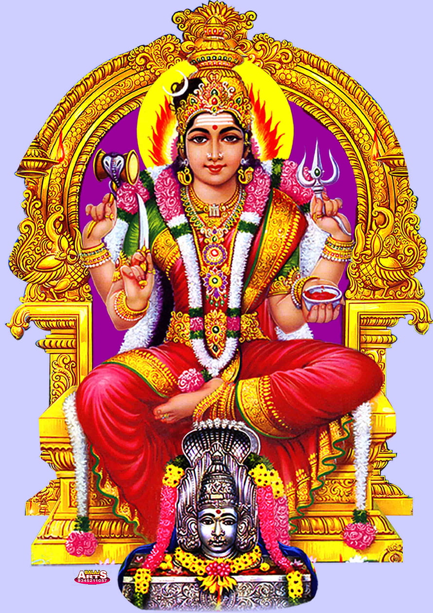 Mariamman Deity Seated on Golden Throne Holding Trident and Sword, 49 Mariamman ideas in 2021, #mariamman HD phone wallpaper