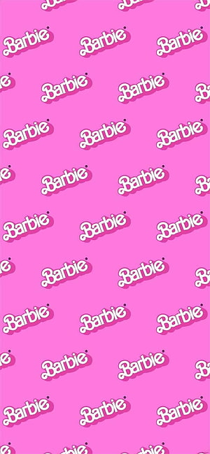 Barbie Logo Pattern on Vibrant Pink Background HD phone wallpaper