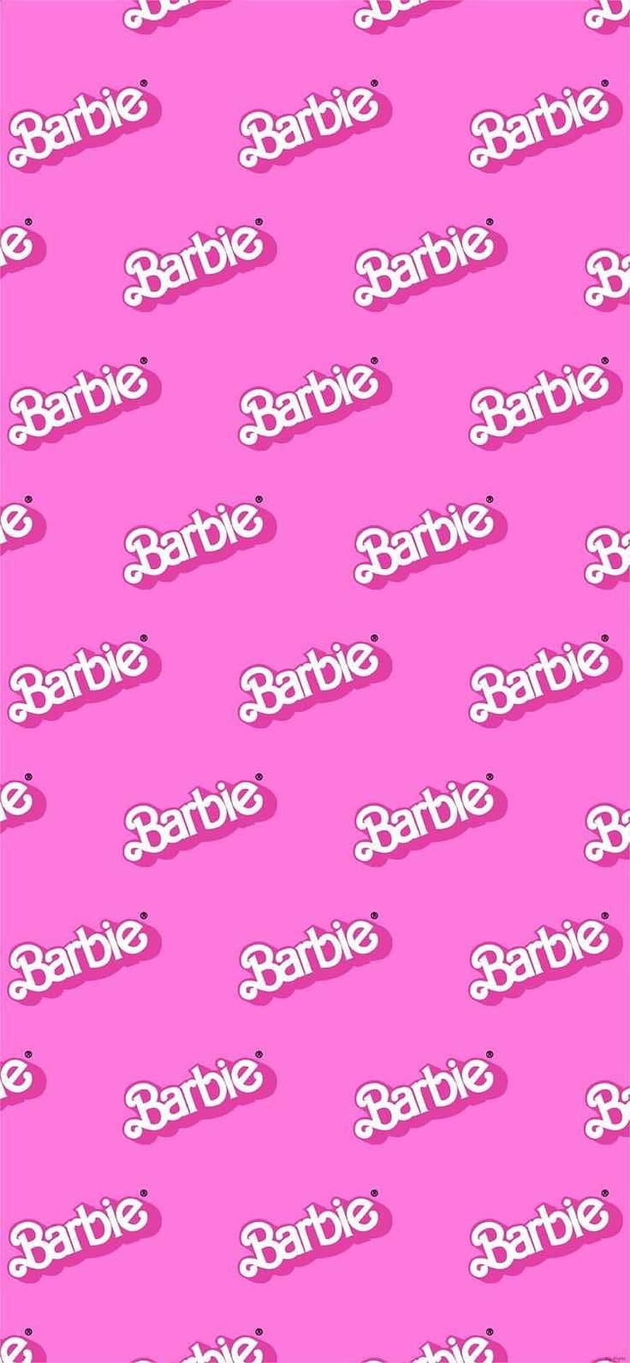 Barbie Logo Pattern on Vibrant Pink Background HD phone wallpaper