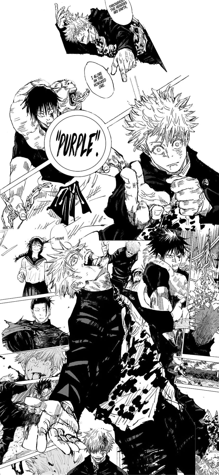 Gojo Satoru and Yuji Itadori Jujutsu Kaisen Manga Panel Compilation HD phone wallpaper