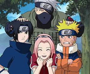 Naruto Team 7 Anime Group Portrait with Kakashi Sasuke Sakura and Naruto HD wallpaper