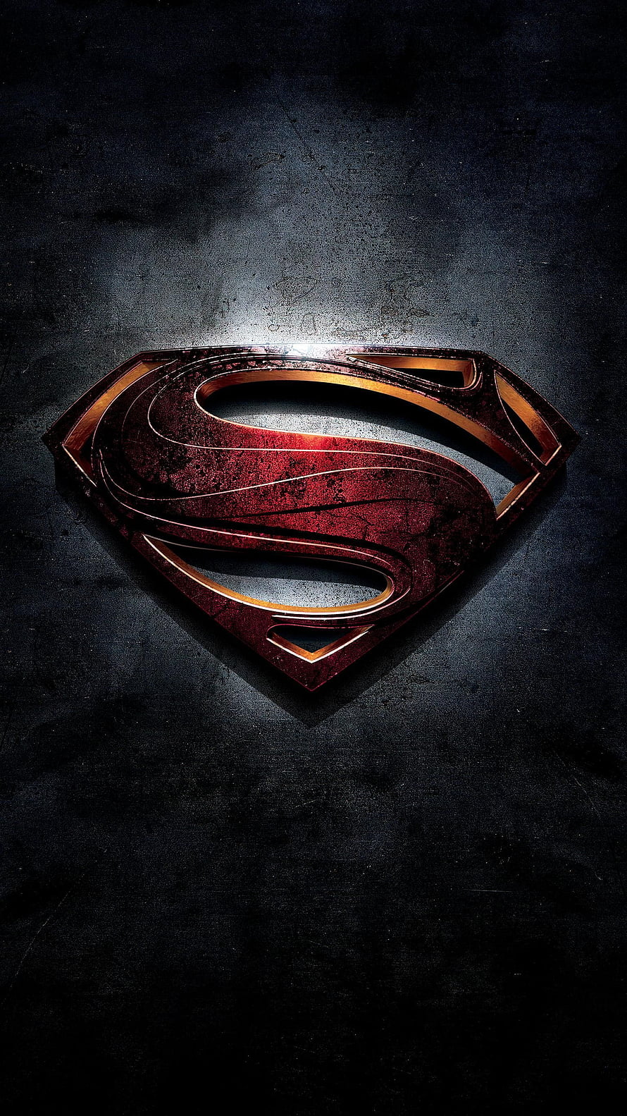 Man of Steel Superman Emblem on Dark Textured Background, Man of Steel, superman mobile HD phone wallpaper