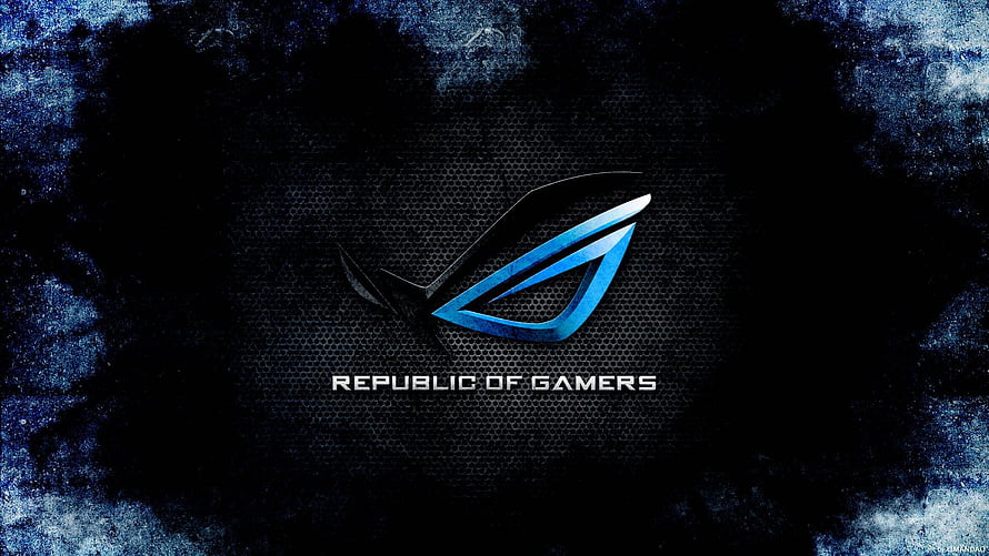 ASUS Republic of Gamers Logo on Dark Textured Background HD wallpaper
