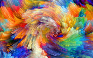 Vibrant Swirling Color Splash Abstract Digital Art with Dynamic Brushstrokes HD wallpaper