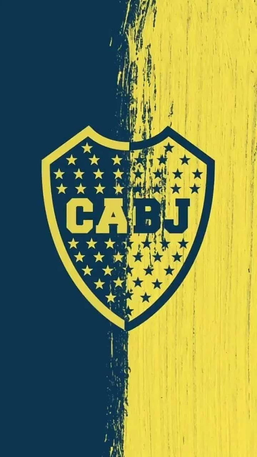Club Atletico Boca Juniors CABJ Shield Logo With Stars On Blue And Yellow Grunge Background HD phone wallpaper