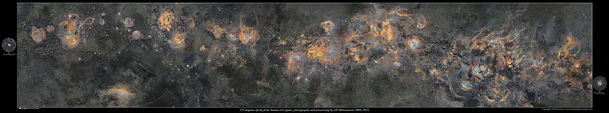 Panoramic Milky Way Galaxy with Star-Forming Nebulae and Cosmic Dust Lanes HD wallpaper