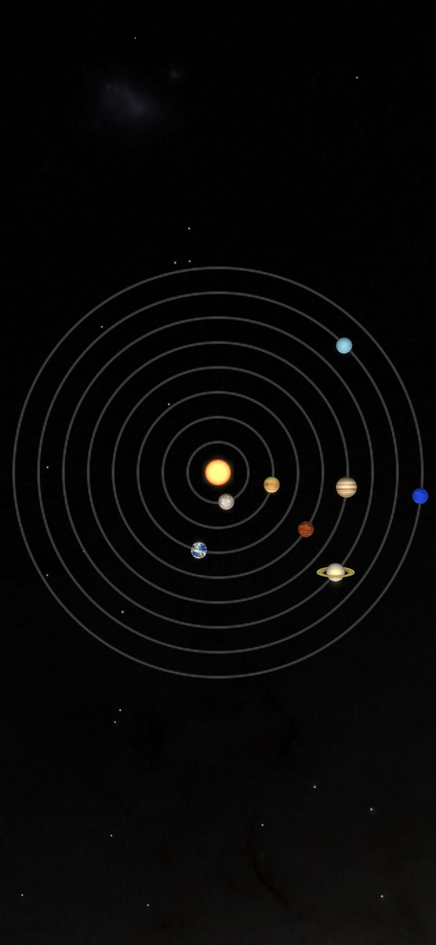 Solar System Planets Orbiting the Sun in Deep Space HD phone wallpaper