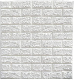 White 3D Brick Wall Panel Texture with Raised Stone Pattern for Interior Design HD phone wallpaper