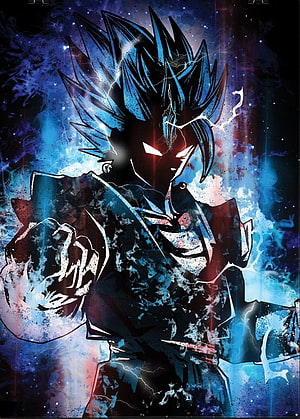 Goku Ultra Instinct Dragon Ball Super Dark Artwork with Cosmic Energy and Lightning HD phone wallpaper