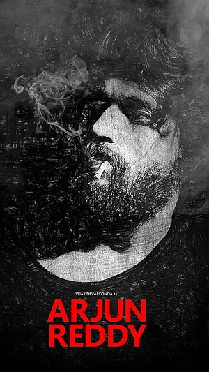 Arjun Reddy Movie Poster Featuring Vijay Deverakonda in Dramatic Black and White Style HD phone wallpaper