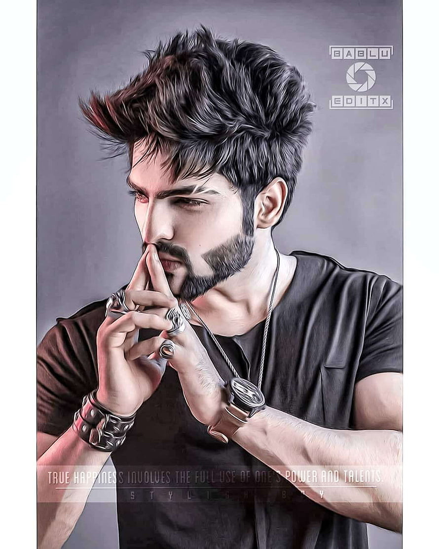 Stylish Bearded Man Portrait with Rings and Watch in Digital Art Style HD phone wallpaper