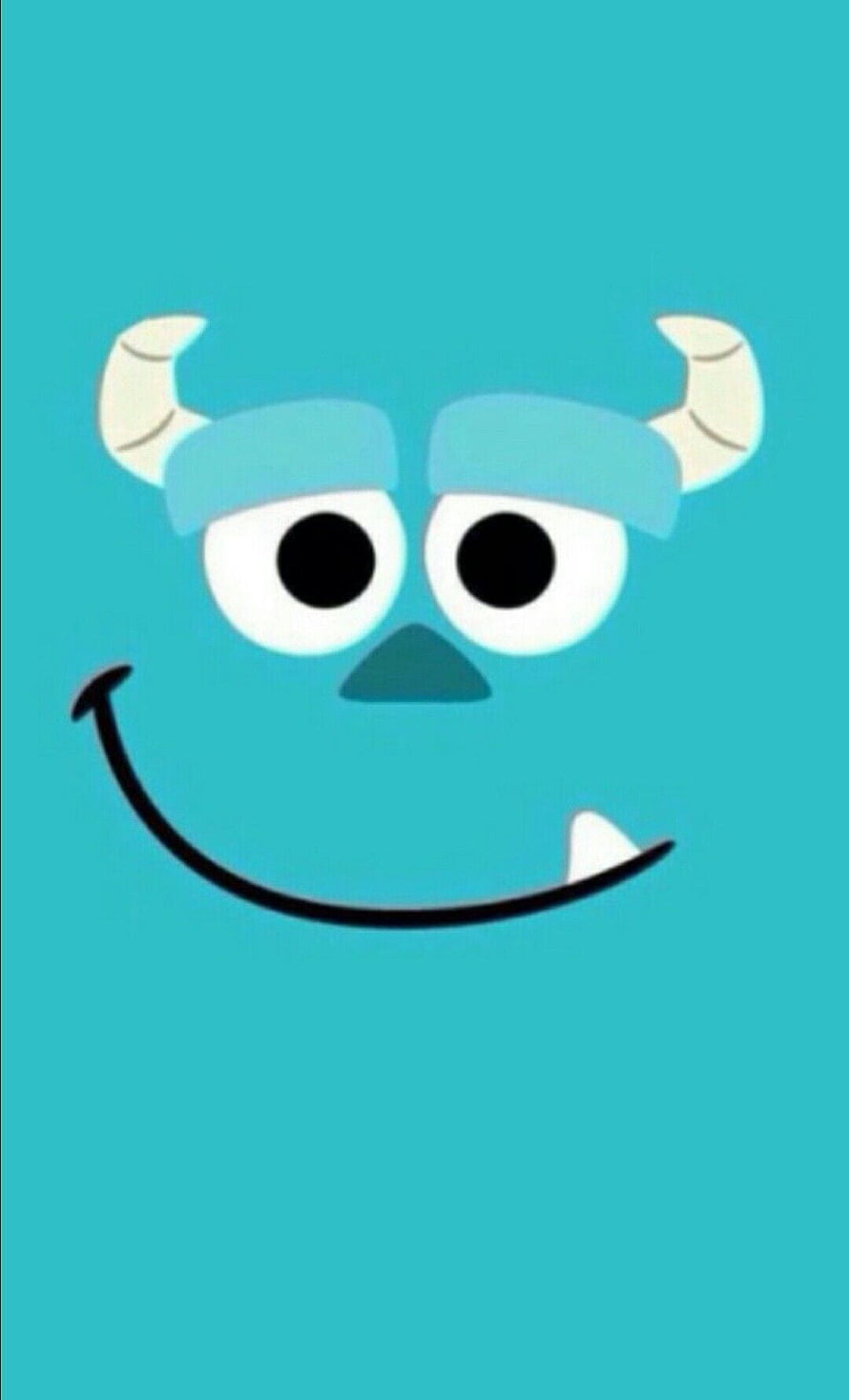 Sullivan from Monsters Inc. Cute Cartoon Face on Teal Background HD phone wallpaper