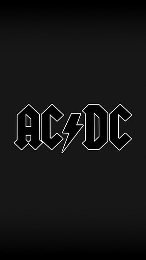 AC/DC Band Logo in White Outline on Black Background HD phone wallpaper