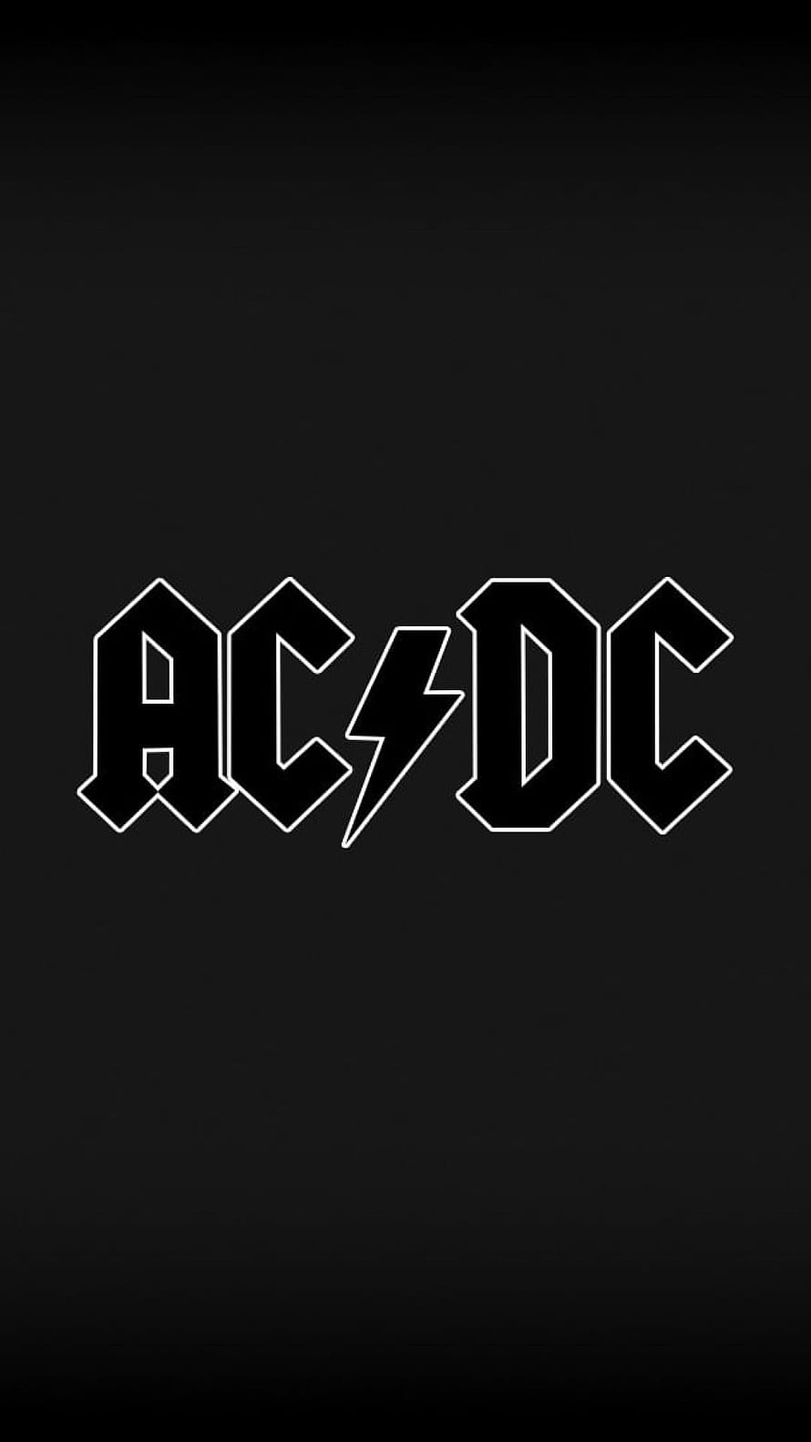 AC/DC Band Logo in White Outline on Black Background HD phone wallpaper