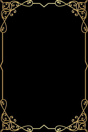 Elegant Gold Ornamental Frame Border on Black Background HD phone wallpaper