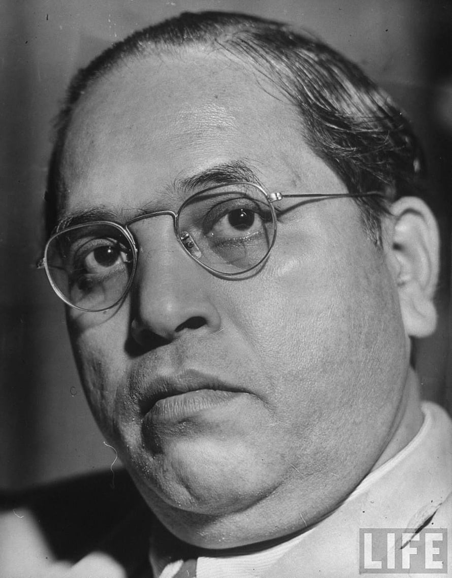 Historical Black and White Portrait of Dr. B. R. Ambedkar Wearing Round Glasses HD phone wallpaper