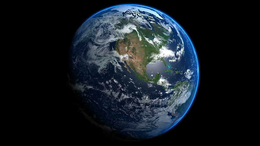 Planet Earth From Space: North America View With Clouds and Atmosphere Glow HD wallpaper