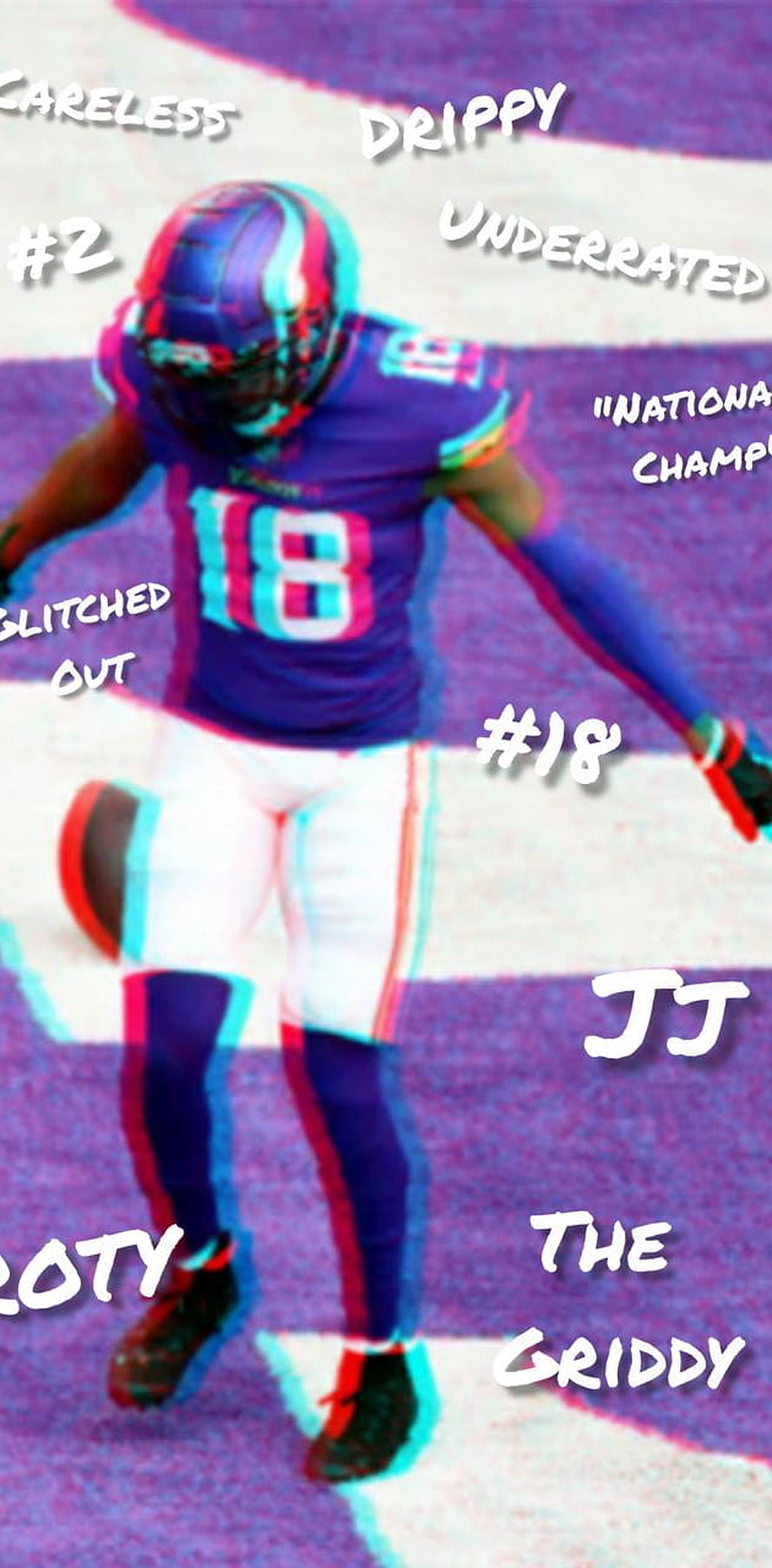 Justin Jefferson Griddy Celebration in Purple Minnesota Vikings Jersey HD phone wallpaper