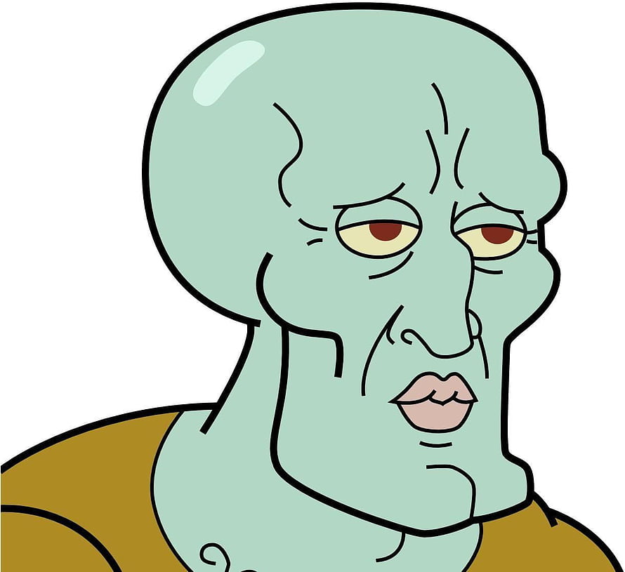 Squidward Tentacles Close-Up Portrait with Bored Expression in Cartoon Style HD wallpaper