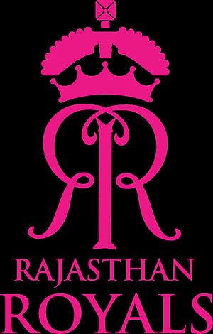 Rajasthan Royals Cricket Team Emblem with Crown and Monogram on Black Background HD phone wallpaper