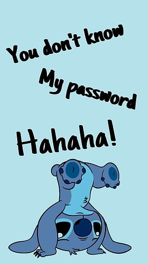 Stitch Laughing Meme Wallpaper with Funny Text on Light Blue Background HD phone wallpaper