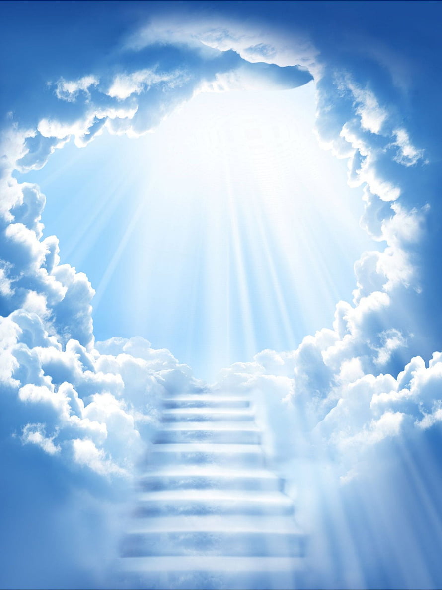 Stairway to Heaven with Divine Light Rays Breaking Through Clouds HD phone wallpaper