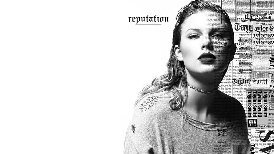 Taylor Swift Reputation Album Cover Black and White Portrait Wallpaper HD wallpaper