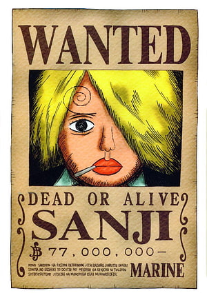One Piece Sanji Wanted Poster Illustration with Dead or Alive Bounty HD phone wallpaper