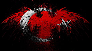 Grunge Turkey Flag Eagle Emblem with Crescent and Star on Black Background HD wallpaper