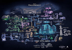 Hollow Knight Silksong Hallownest World Map with Labeled Regions and Locations HD wallpaper