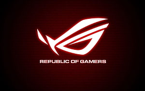 Asus Republic of Gamers Red Logo on Dark Background HD wallpaper